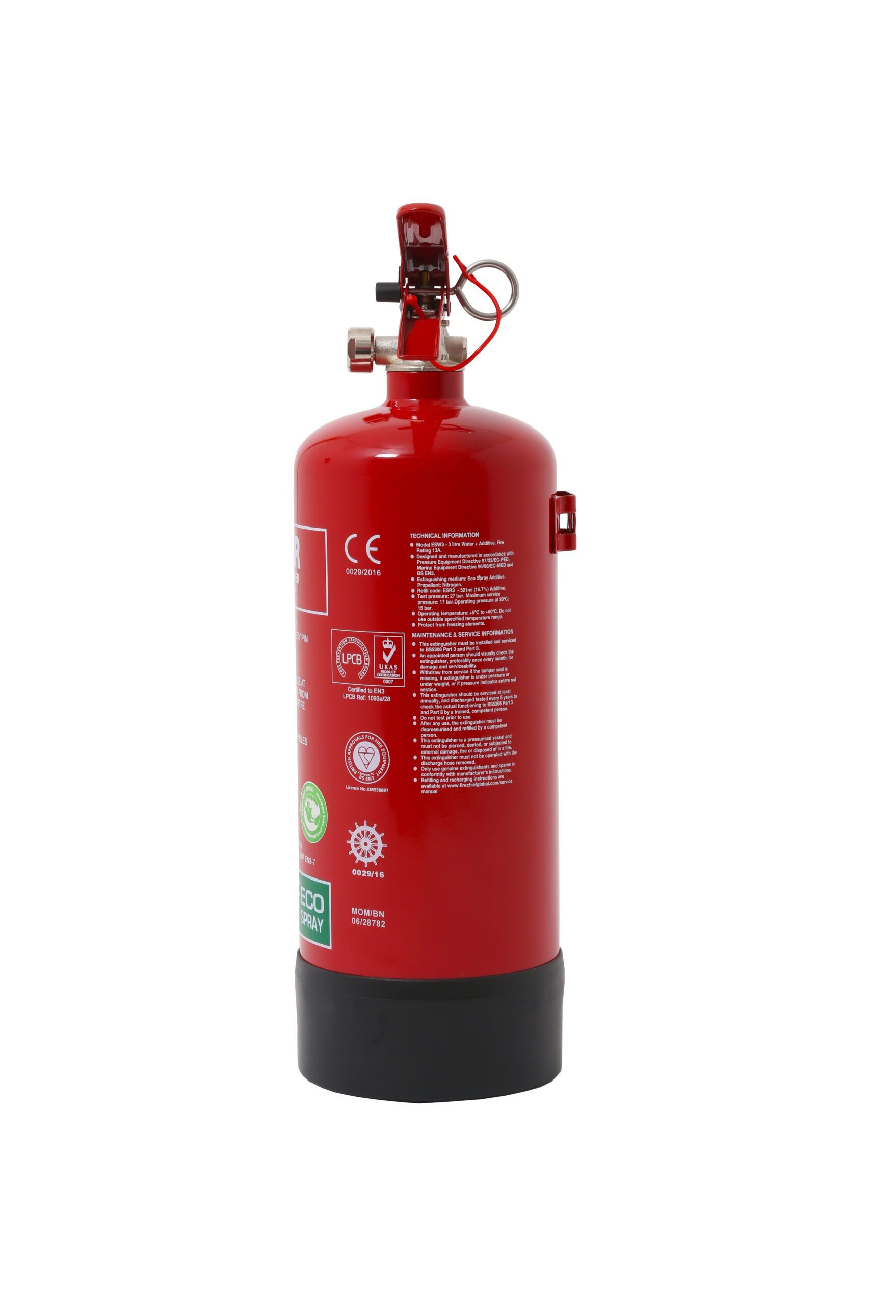 Fire Depot 100 1028 Firechief Eco Spray 3l Water Additive Extinguisher