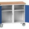Mobile Maintenance Trolley with 2 Cupboards And Multiplex Worktop