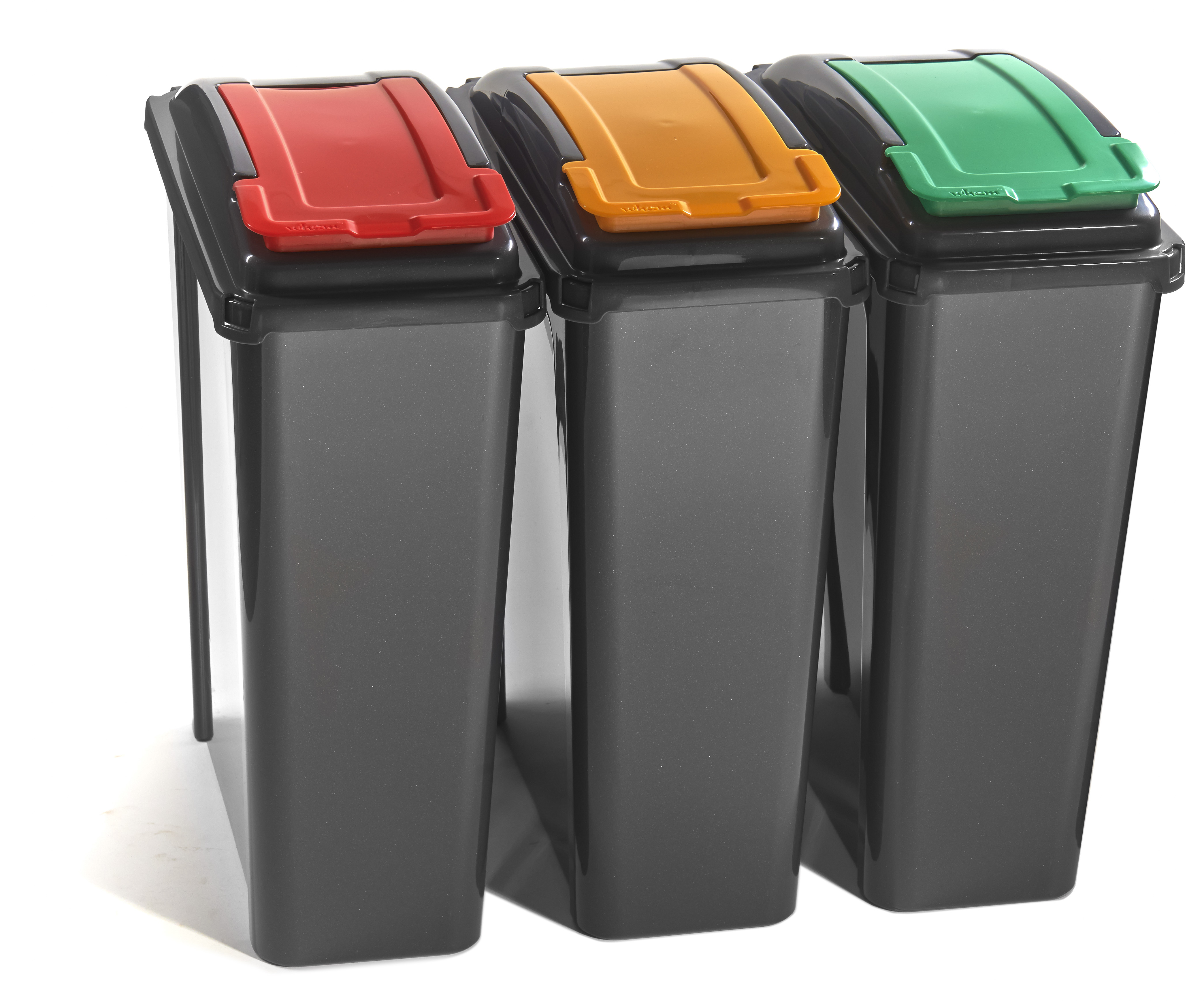 25 Litre Lift Top Recycling Bins with Coloured Lids & Recycling Label