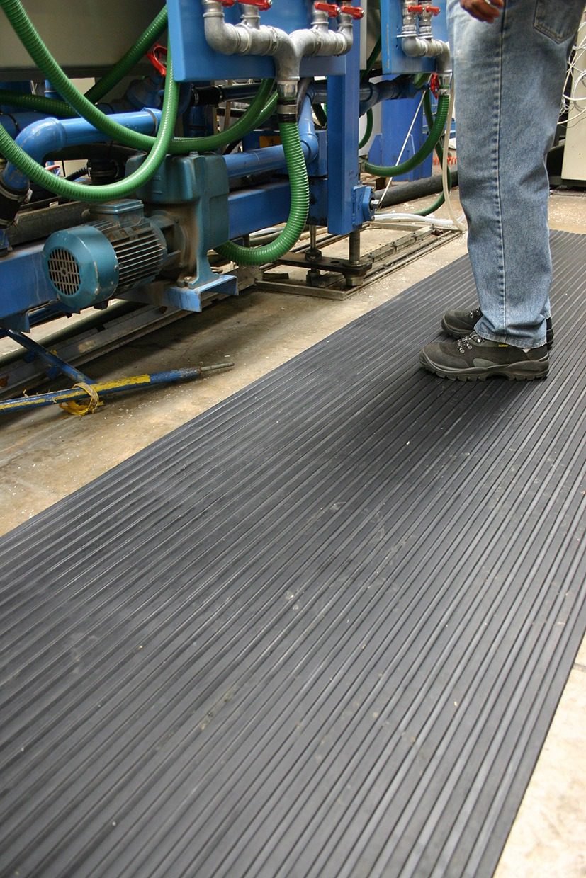 Rubber Rib Anti-Slip Floor Matting 3mm x 10m x 0.9m Roll - Black