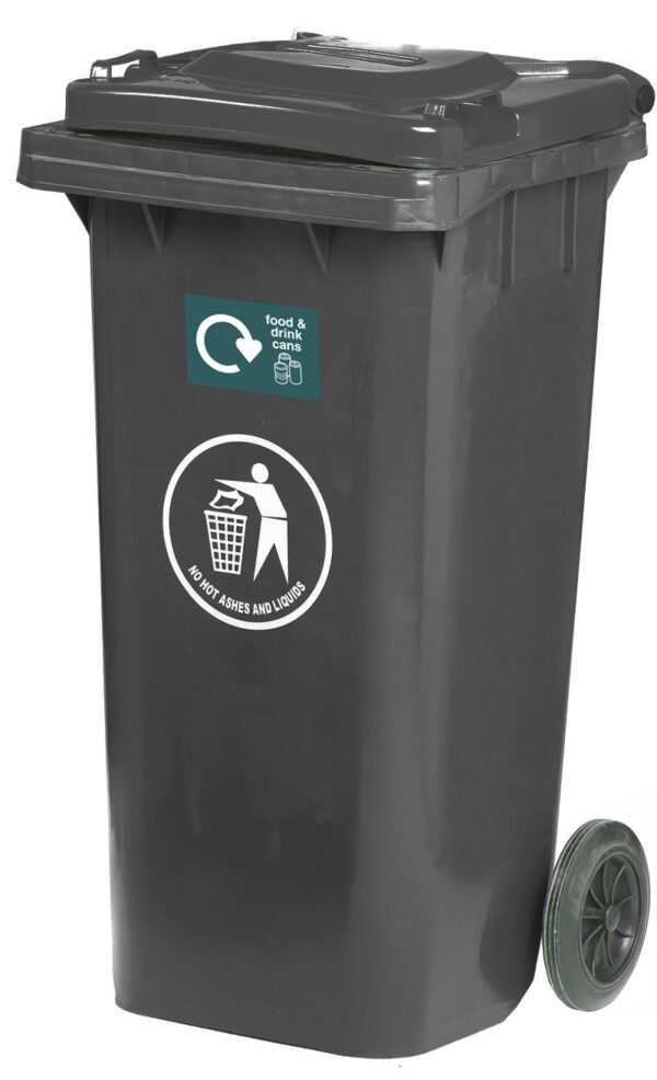 GPC 120 Litre Wheeled Bins With Coloured Lids - LW1120Y | Aldea Group