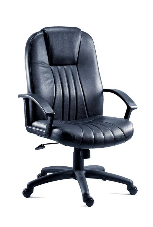 City Leather Black Executive Office Chair