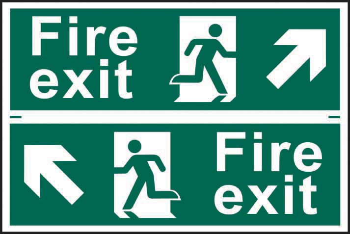 Spectrum Industrial - Dual Fire Exit Man Running And Direction Arrow ...