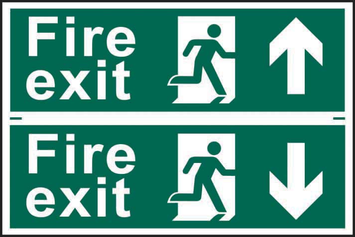 Spectrum Industrial - Dual Fire Exit Man Running And Direction Arrow ...