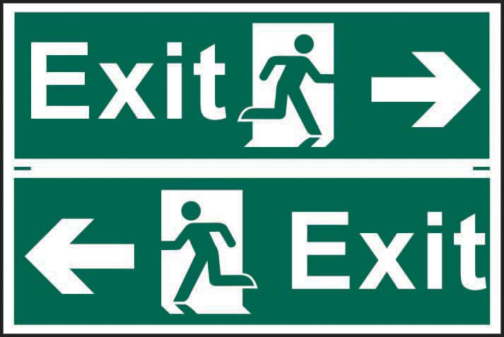 Spectrum Industrial - Dual Exit Man Running And Direction Arrow ...