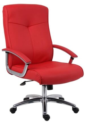 Red leather faced Executive Office Chair