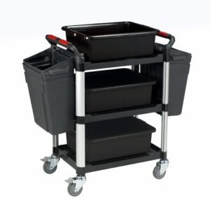 Toptruck ® Utility Tray Trolley - 3 Shelf Trolley with Accessories
