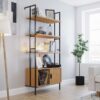 Hythe Wall Mounted 4 Shelf Bookcase with Door
