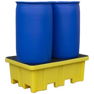 Plastic 2 Drum Spill Pallet With 4-Way Forklift Entry