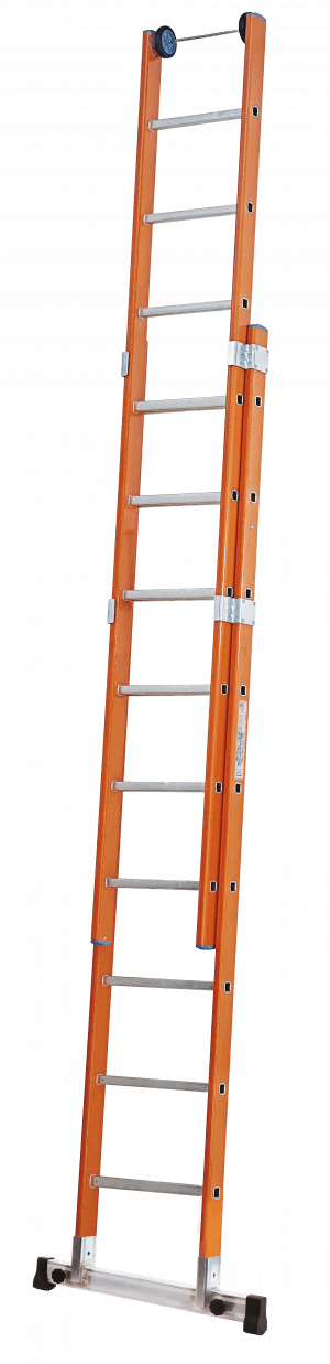 Double Extension Ladder with Retractable Stabiliser Bar