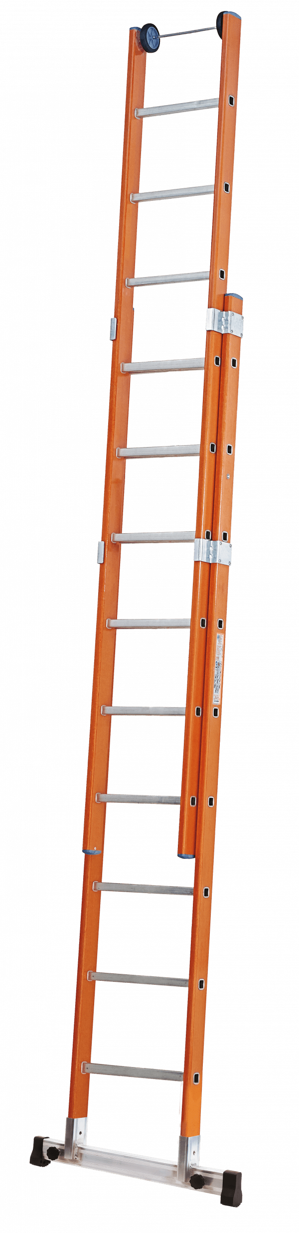 GRP Double Extension Ladder With Retractable Stabiliser Bar 2 X 712