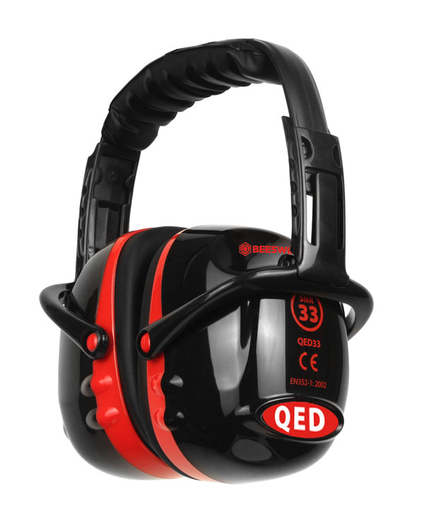 QED33 Ear Defender - Black/Red