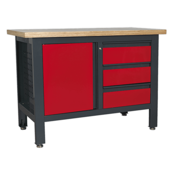 Workstation with 3 Drawers and Cupboard