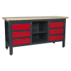 Workstation with 6 Drawers and Open Storage
