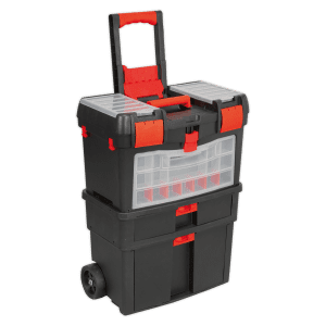 Mobile Toolbox with Tote Tray and Removable Assortment Box