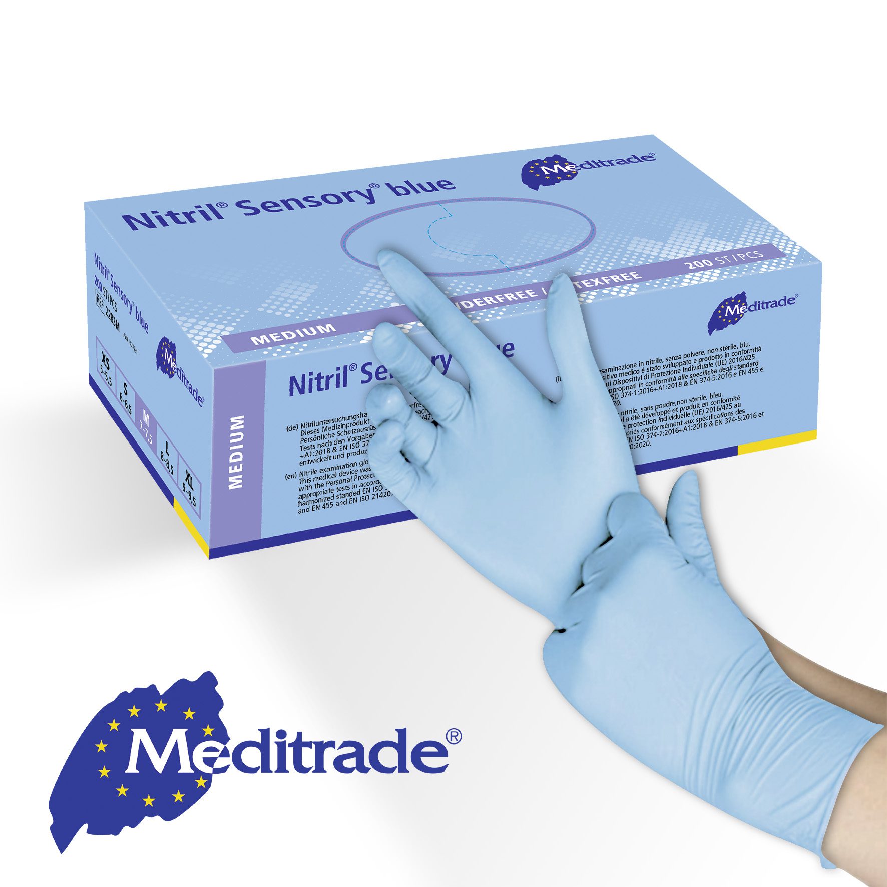 Nitrile Sensory Powder Free Glove - 2000 Blue Examination Gloves PN ...