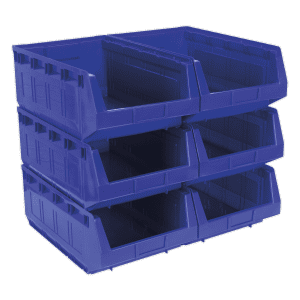 Pack of 6 Plastic Storage Bins