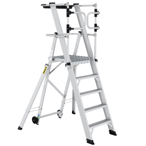 Climb-It Large Platform Folding Steps With Safety Gates 3 - 10 treads