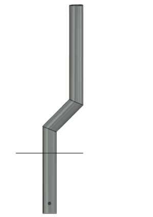 Autopa Cranked Bollard - 101mm Diameter Ragged Galvanised Bollard