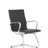 Nola Leather Cantilever Visitor Chair with Arms