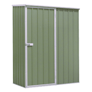 Dellonda Galvanized Steel Garden Storage Shed, 1.5 x 0.8 x 1.9m, Pent Style Roof - Green